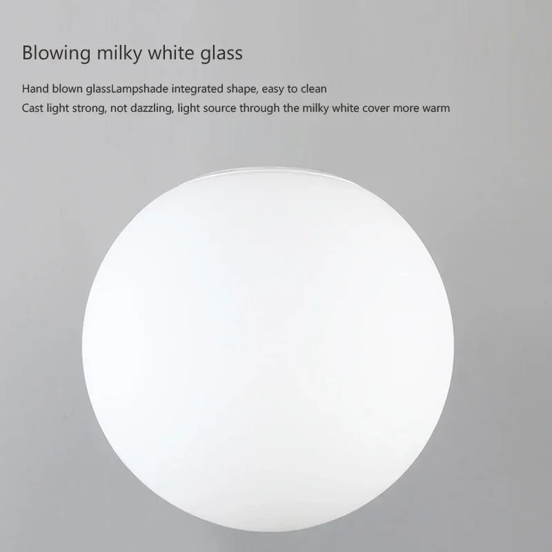 Plafonnier LED boule de verre blanc, luminaire minimaliste, éclairage intérieur, salle de bain, balcon, chambre à coucher, entrée