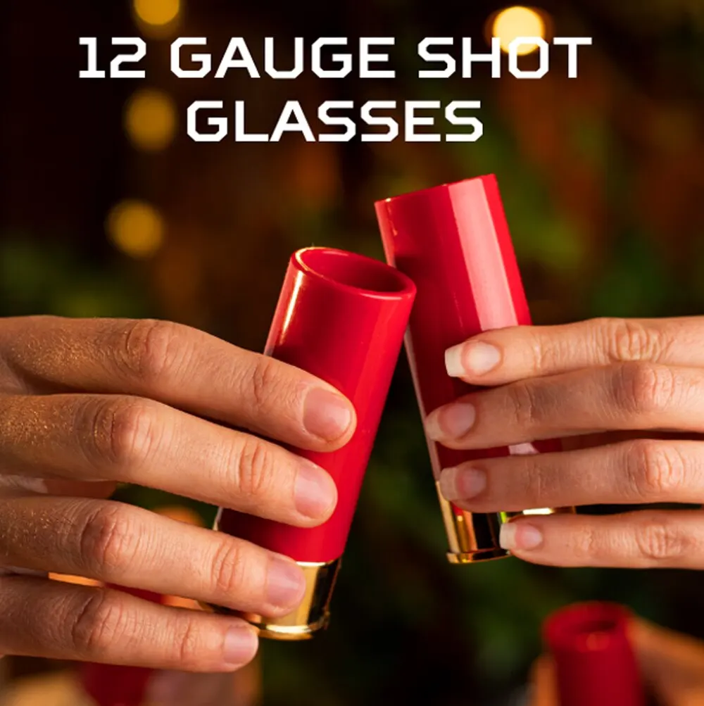 4 sztuk/zestaw plastikowe 12 Gauge Shotgun Shot Glasses kubek do picia do strzelania myśliwskiego, szklanki barowe prezentowy zestaw kubków do picia