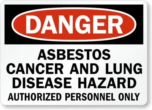 Asbestos Cancer Hazard Danger Aluminum Weatherproof 12