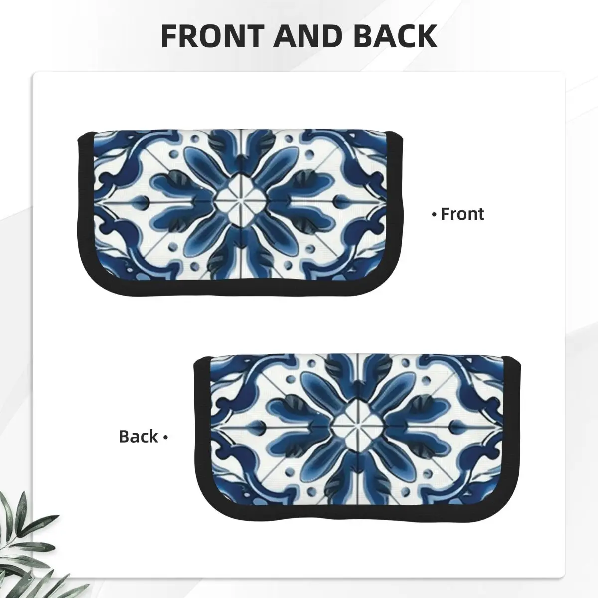 Blue And White Majolica Pattern Pencil Cases for Student School Pen Box Pencil Bag Large Storage Pencil Pouch Storage Stationery