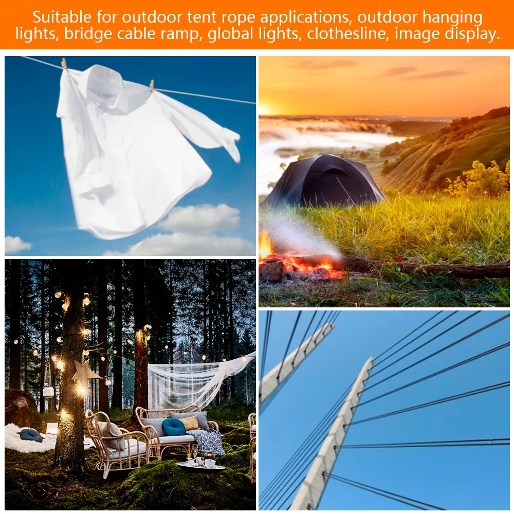 15M/30M Stainless Steel Cable Railing Kit PVC Coated Rust-proof Wire Cable Rope Heavy Duty Garden Wire Cable Fence Tent Roll Kit