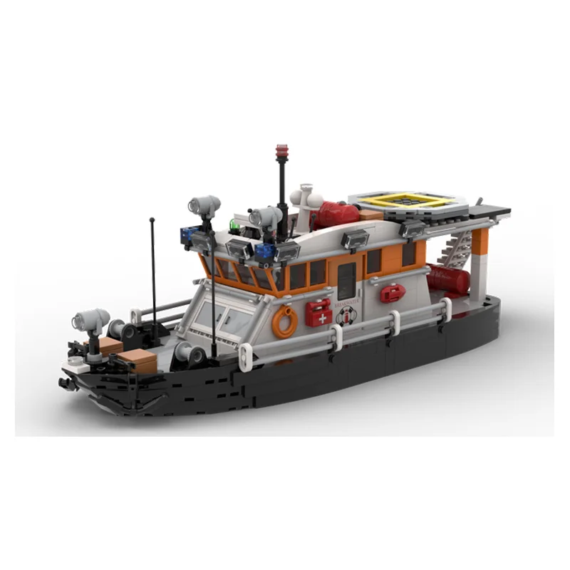 Moc Building Bricks Military Ship Model Coast Guard Boat Technology Modular Blocks Gifts Toys For Children DIY Sets Assembly