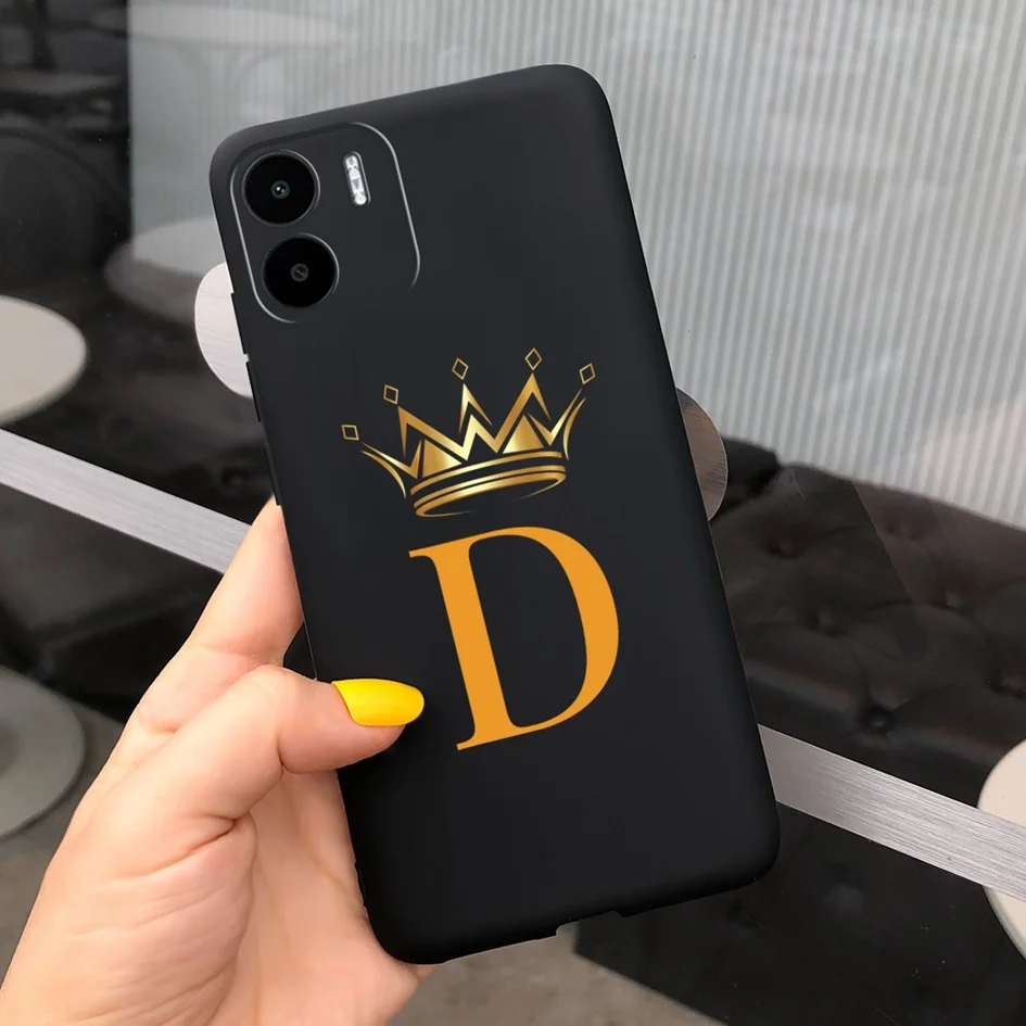 For Xiaomi Redmi A2 Plus 2023 Case Cute Letters Crown Painted Cover Soft TPU Funda For Redmi A2+ Xiomi Redmi A2 A2Plus 4G Cover