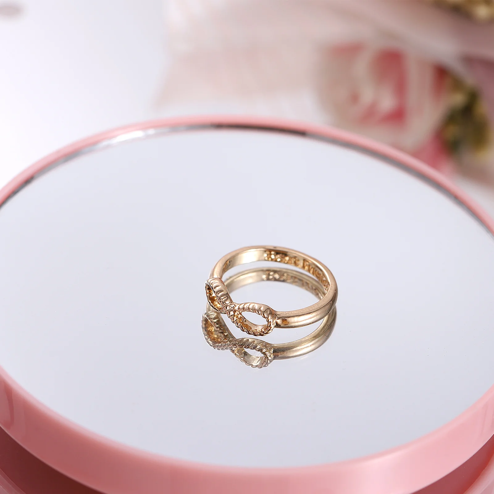 Anillo con lazo para mejor amigo, aleación de primera calidad galvanizada, anillo de dedo para parejas de amantes para mujeres y niñas, regalo significativo insclado dorado