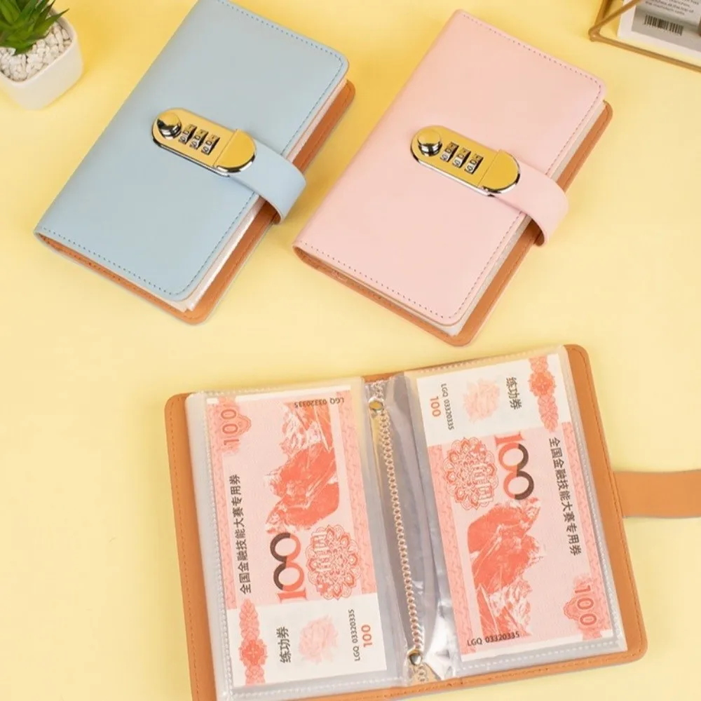 50Sheets Saving Money Binder PU Leather Portable Budget Binder with Lock Refillable Savings Handbook Planner Organizer