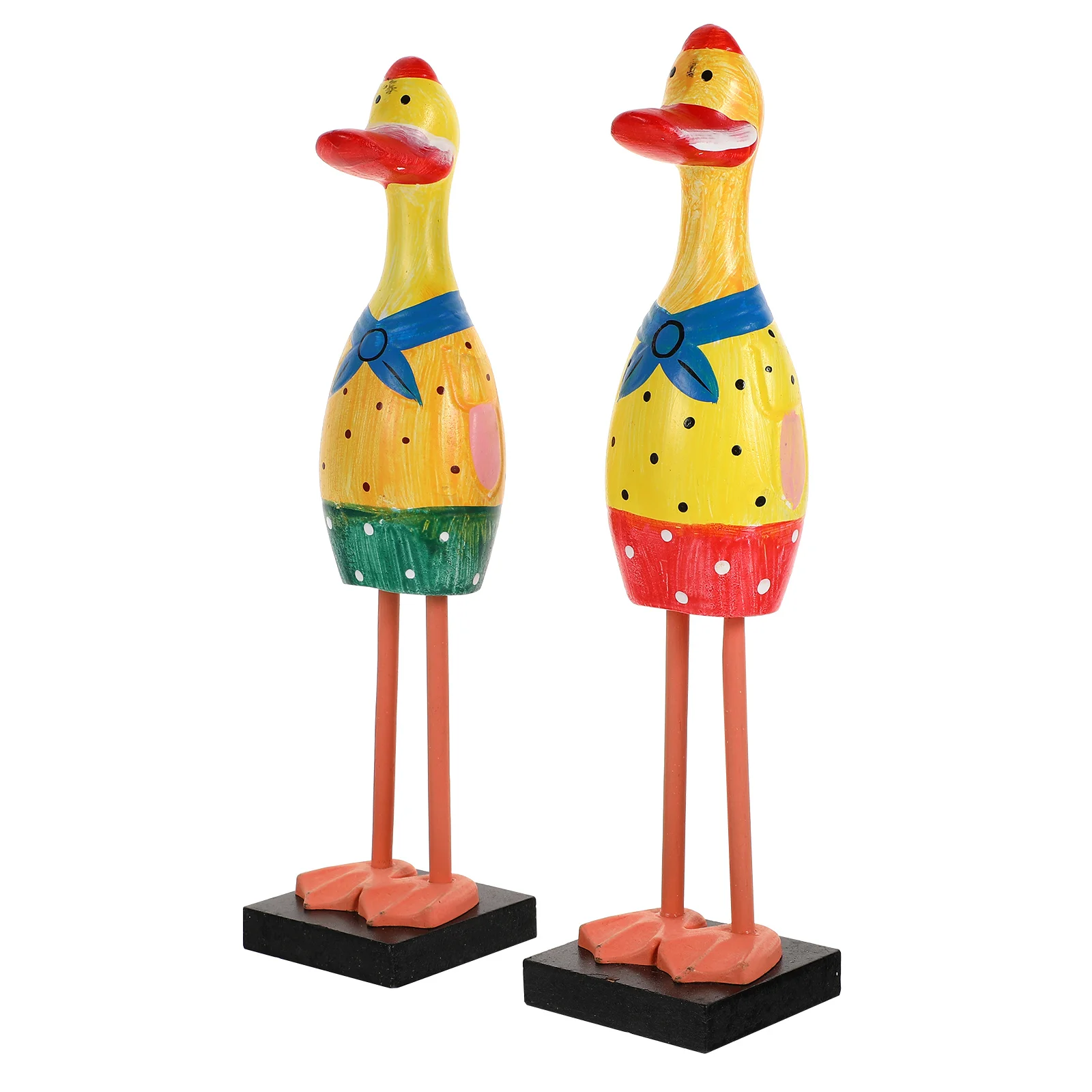 

2pcs Couple Duck Wooden Decor Desktop Ornament Home Christmas Lovers Tabletop Gift Miniature Model Photography Prop