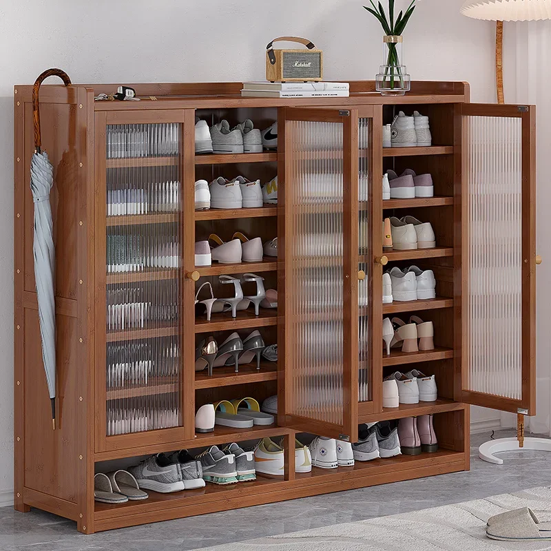 

Glass Wood Shoe Rack Cabinet Organizer Display Storage Shoe Closet Auvents Sideboards Meubles Chaussures Salon Furniture