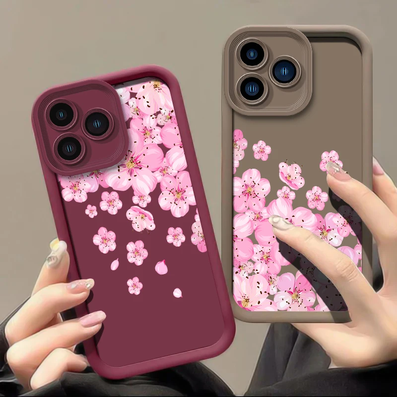 حافظة هاتف غير لامعة مقاومة للصدمات لهاتف Xiaomi Poco C65 M7 Pro M6 Plus M5s C55 C51 C40 C50 C31 M4 M3 M2 C61 غطاء مطبوع عليه زهور من البولي يوريثان الناعم