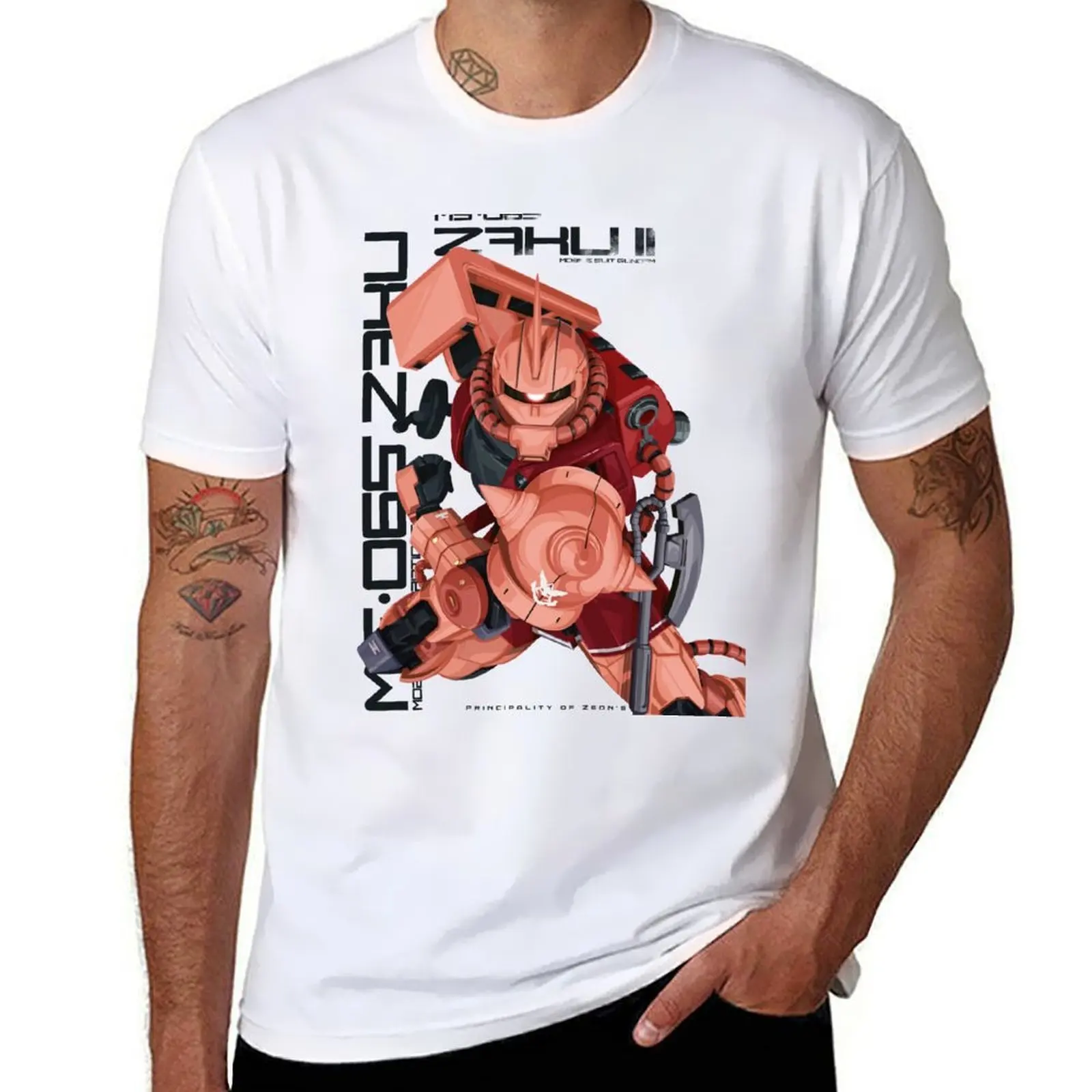 

MS-06S Zaku II Black Text Version T-Shirt t shirt for man t shirt man casual T-Shirt