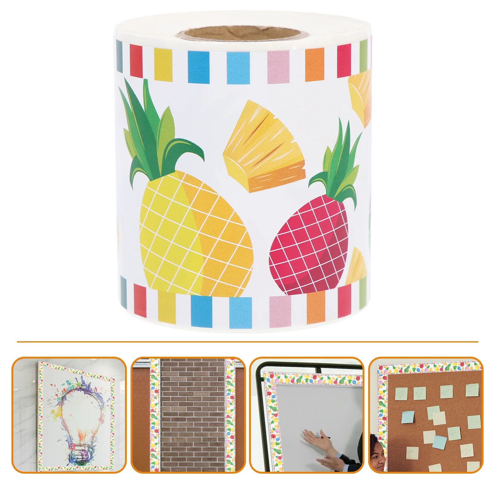 

1 Roll Creative Pineapple Pattern Blackboard Border Sticker Decor Bulletin Board Back To School Diy Frame Wall Door Decoration