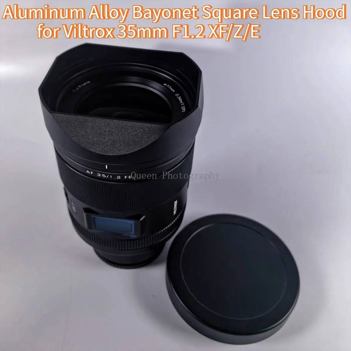 

Байонетная металлическая квадратная бленда из алюминиевого сплава с бесплатной металлической крышкой для Viltrox 35 мм F1.2 XF/Z/E, аксессуары для фотосъемки