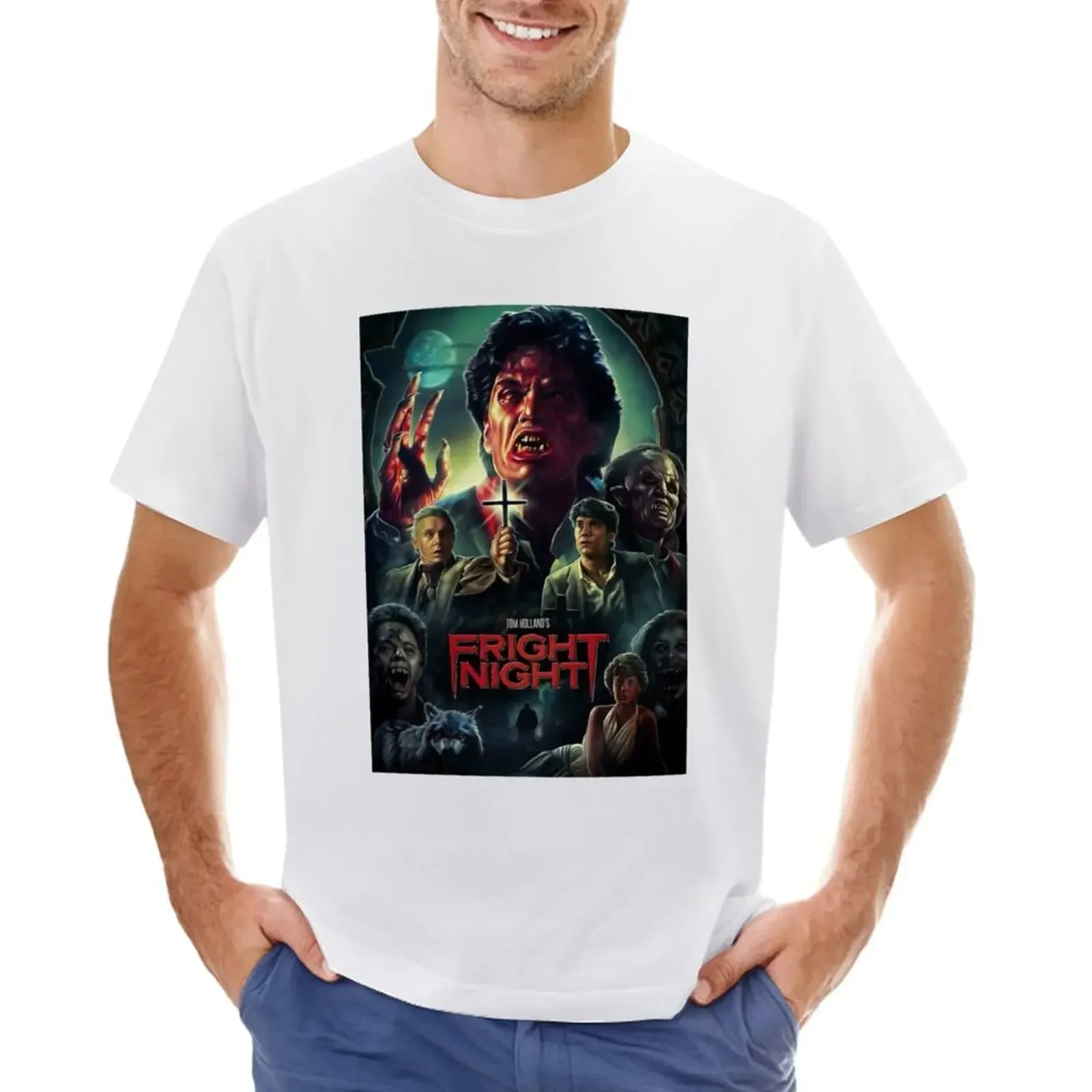 Fright night Classic T-shirt summer top oversized plain t shirts men