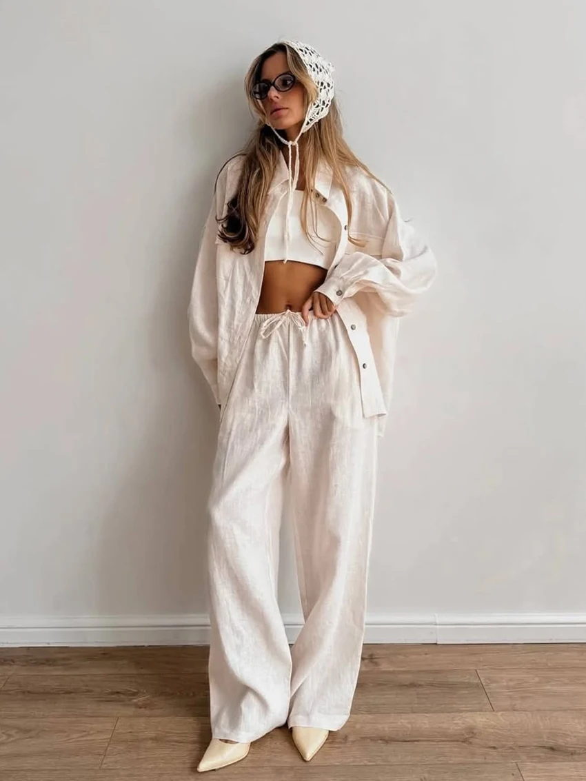 

Marthaqiqi Winter Women Sleepwear Set Long Sleeve Pajamas Turn-Down Collar Nightgowns Pants Causal Female Nightwear 2 Piece Suit