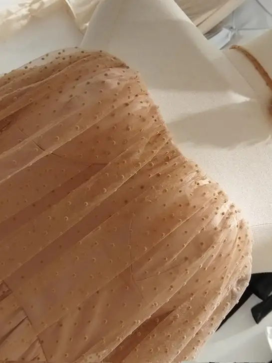 Romântico dupla camada de tule bolinhas um oulder tubo superior lanterna sve flor bud saia dr feminino ort saia