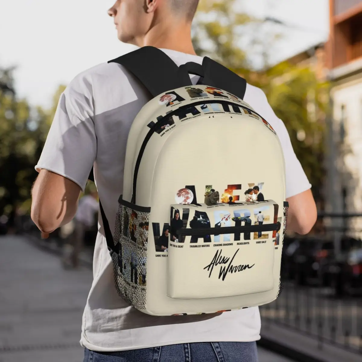 Singer Alex Warren Album Poster Graphic Backpack Daypack Large Capacity Kids BookBag School Bag Shoulder Bags for Men Women