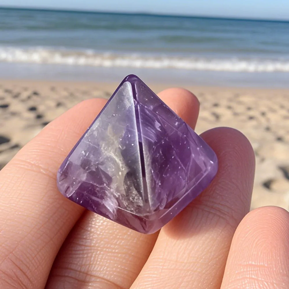 Pyramid Natural Stone Amethyst Tiger Eye Clear Quartz Beads Pyramid Reiki Energy Home Decor Small Ornament Jewelry Accessories