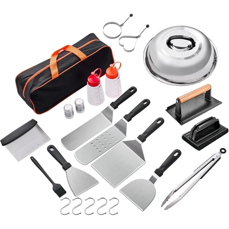 

24Pcs Griddle Accessories Kit, Flat Top Grilling Accessories for Blackstone and Camp Chef, Perfect Grill Spatula Set Tools