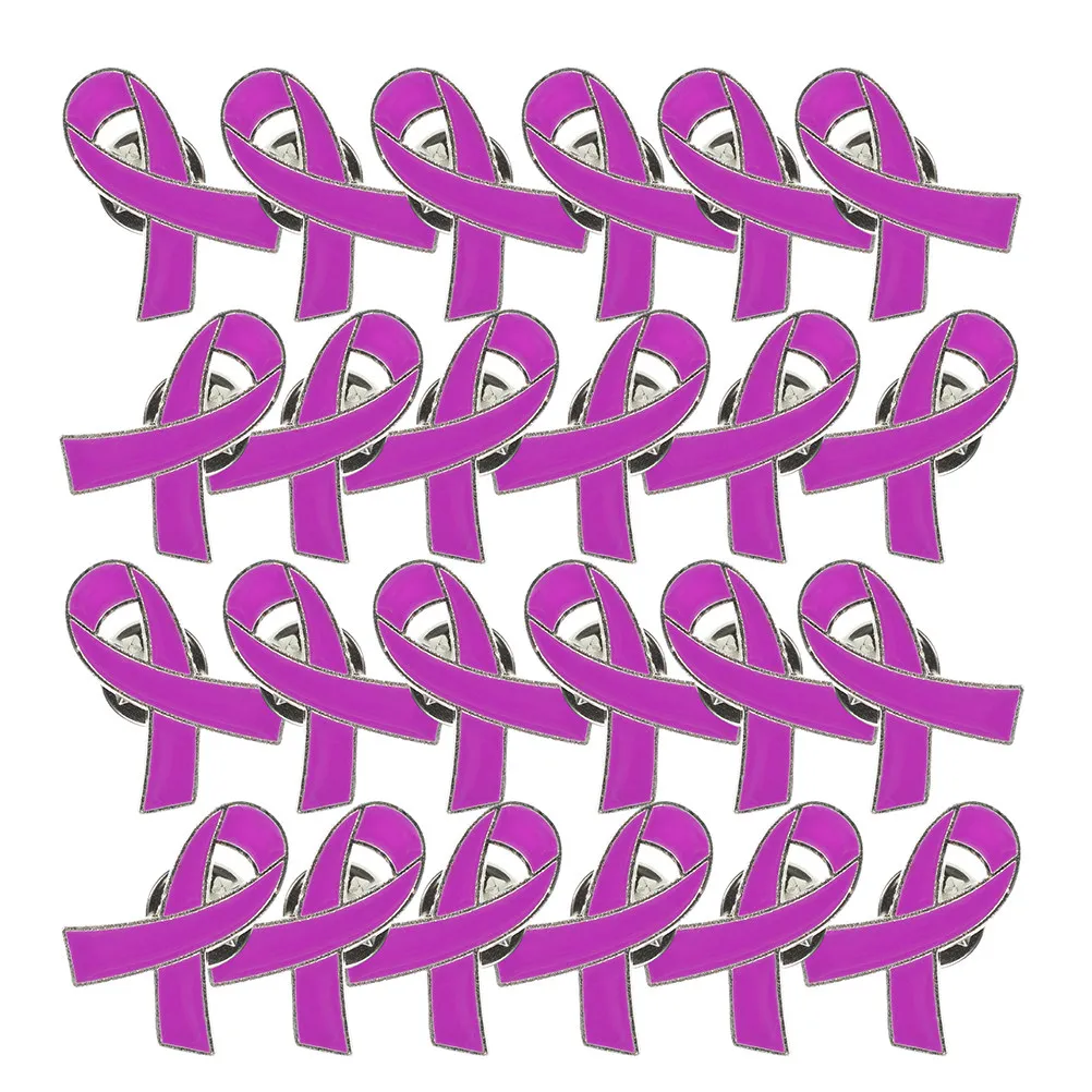 50Pcs Awareness Ribbon Lapel Pins Metal Charity Support Brooches Enamel Donation Event Accessories Health Cause Promoters