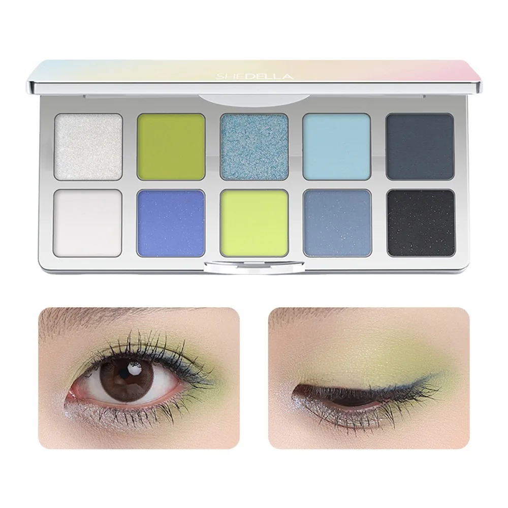 Gifts Multifunctional Pearlescent Palette Matte Fine Shimmer Eye Makeup Eyeshadow Ten-color Blue Eyeshadow Palette