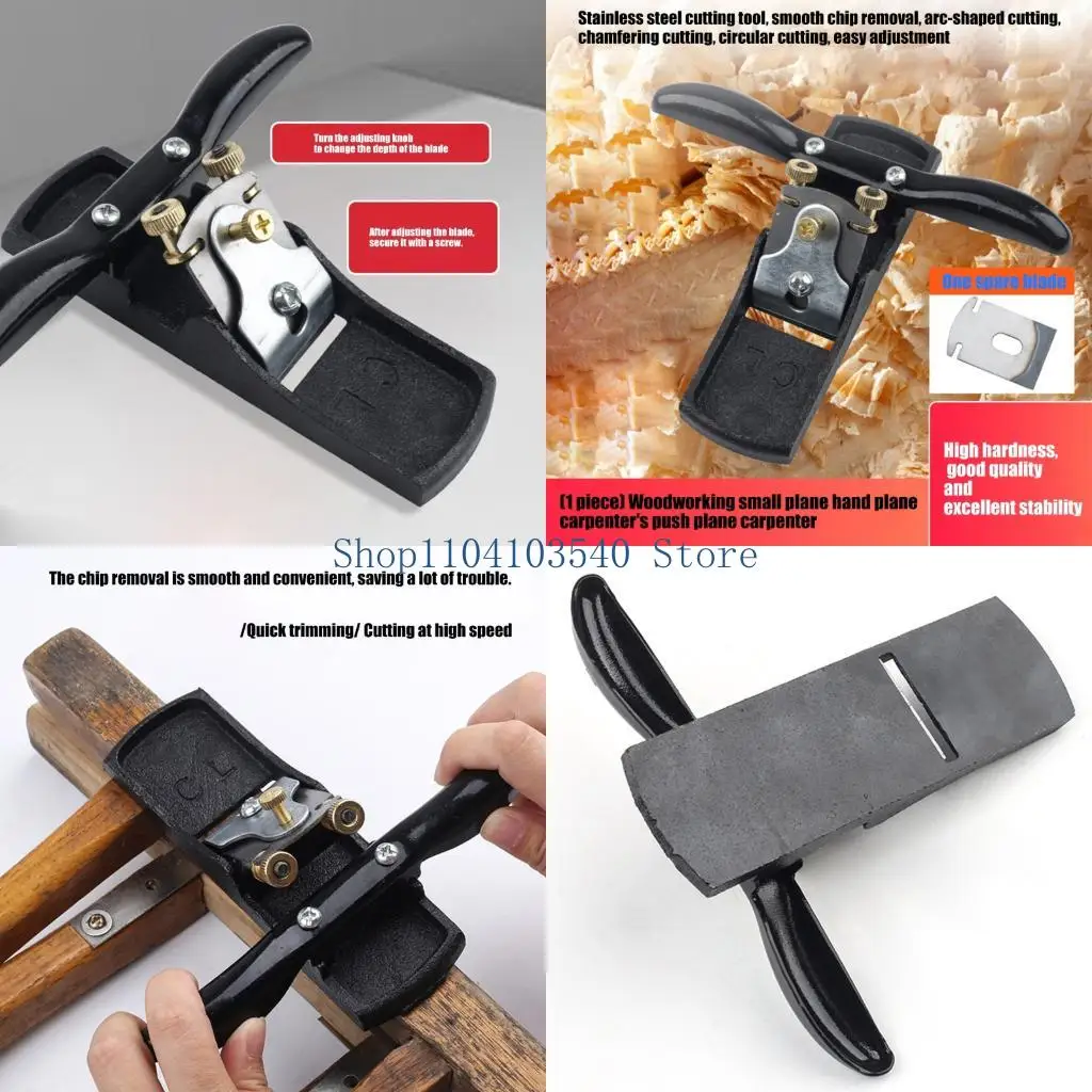 02DC Metal Body Hand Plane Mini Manual Woodworking Tool for Small Board Smoothing Side Refining and Workshop Repair Tasks Daily