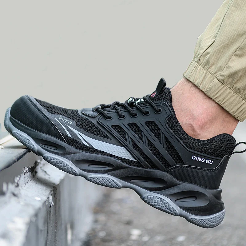

Мужские повседневные дышащие стальные носки, рабочая защитная обувь, летние защитные ботинки для рабочих ног, безопасная обувь для мужчин