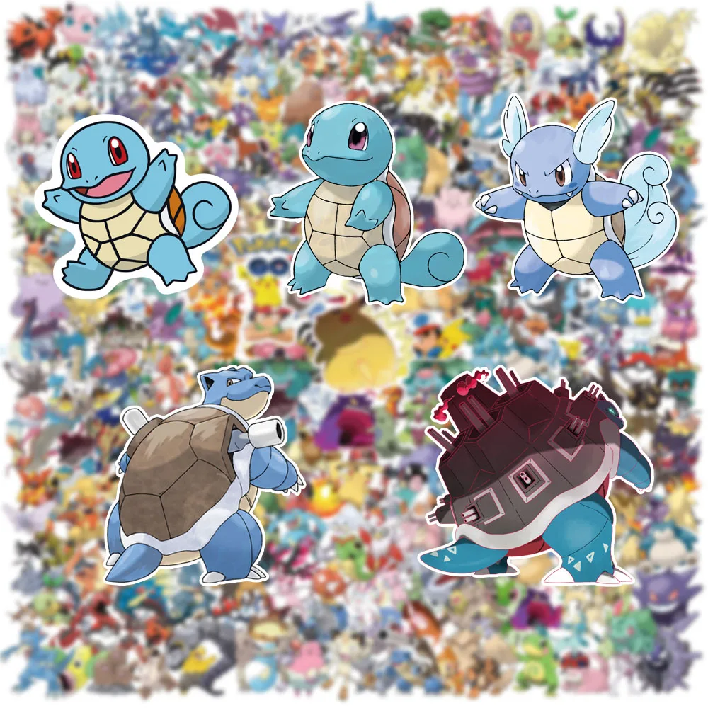 100/200/300Pcs Pokemon Kawaii Pikachu Stickers Decoration Decals Laptop Skateboard Car Luggage Phone Waterproof Sticker Toy