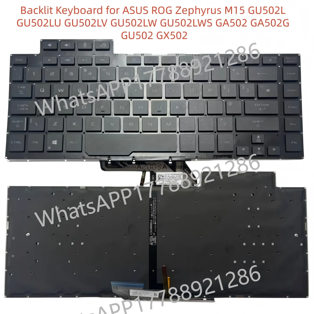 US UK JP FR RU  DE Backlit Keyboard for ASUS ROG Zephyrus M15 GU502L GU502LU GU502LV GU502LW GU502LWS GA502 GA502G GU502 GX502