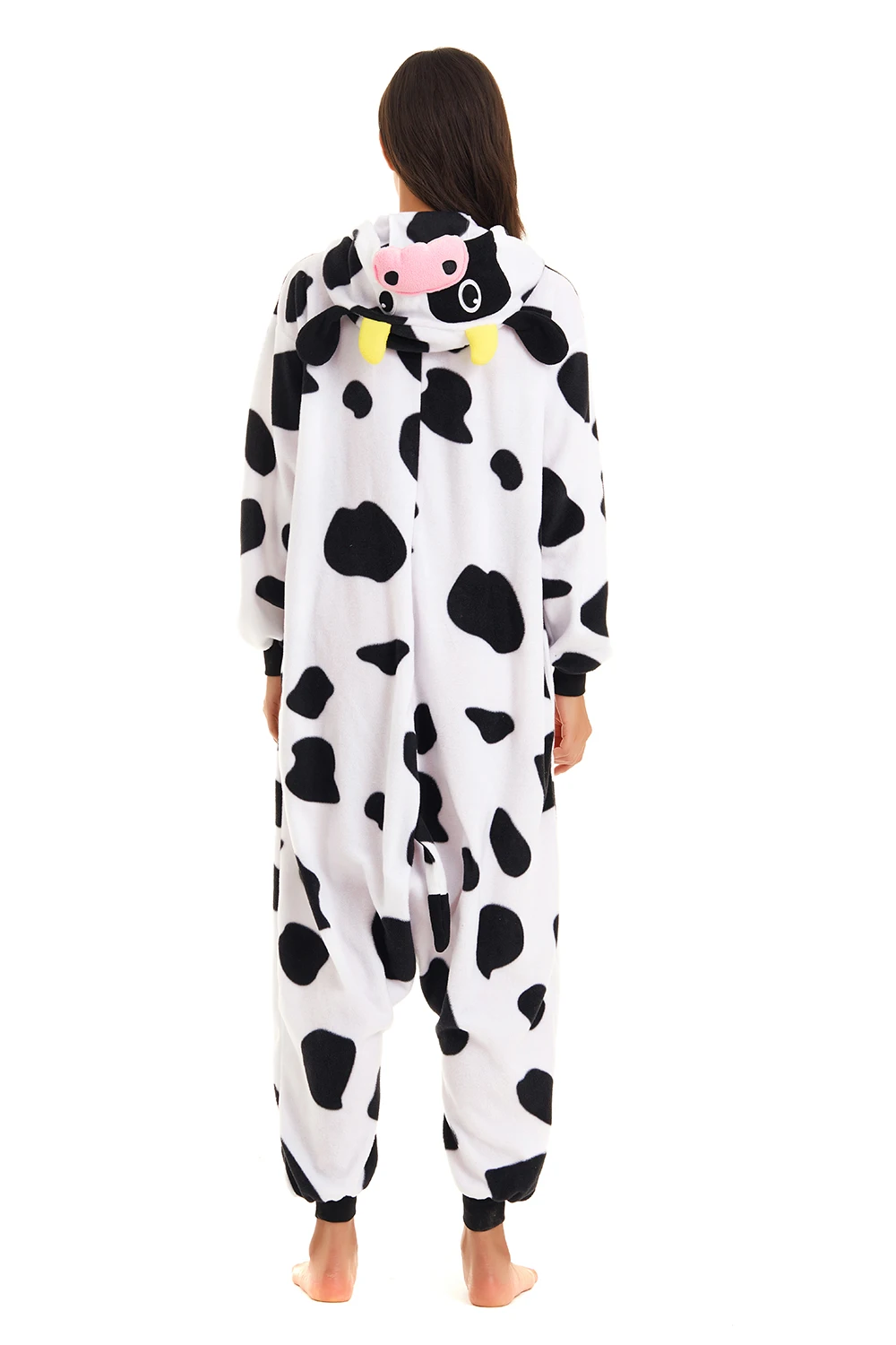 CANASOUR Cow Onesie Pajamas Unisex Adult One-piece Pijamas Halloween Christmas Farm Animal Cosplay Costumes Soft Winter Homewear