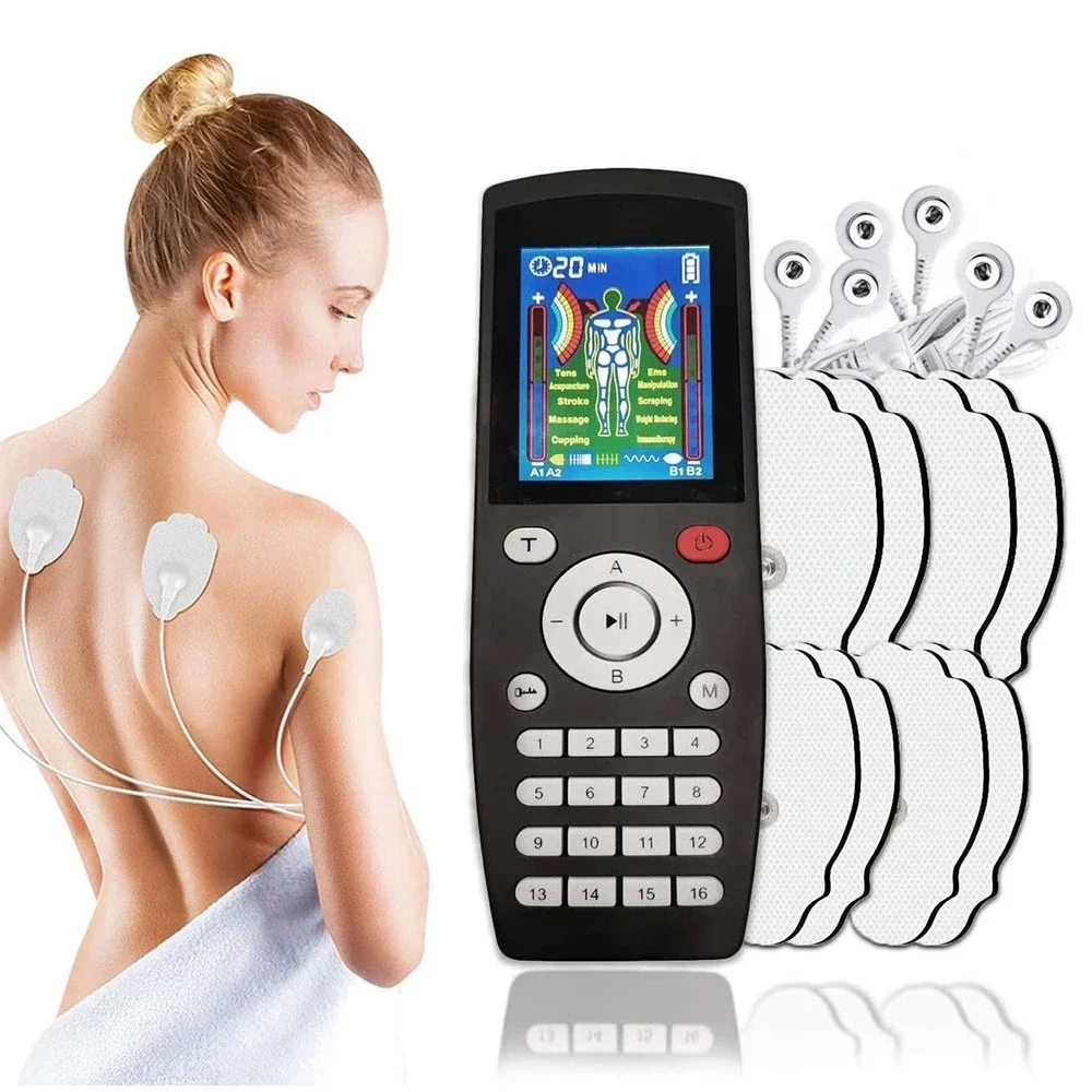 

4 Channels 16 Modes Body Massage EMS TENS Unit Machine Muscle Stimulator Pulse Meridians Physiotherapy Muscle Stimulator Sets