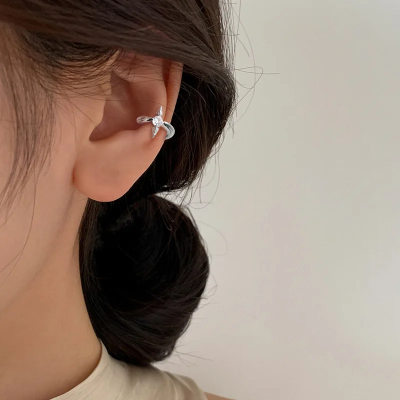 Cross Zircon Ear Clip Trendy Men and Spicy Women Cool and Handsome Creative Arrow Ear Bone Clip Without Ear Hole