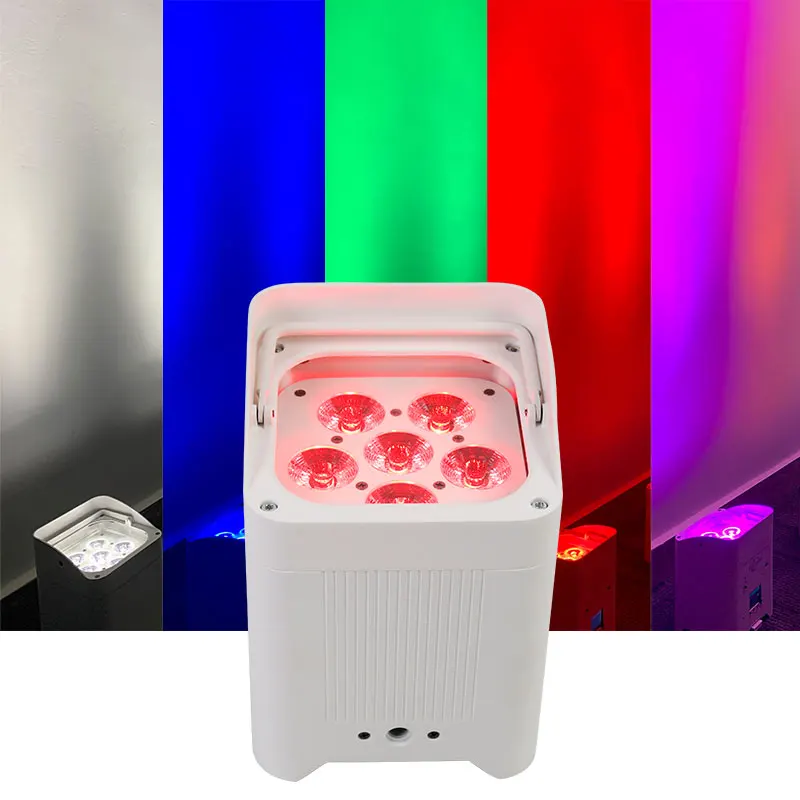 

Uplights Battery Wireless 6x18W RGBWAUV Led Par Stage Light Battery Uplight Wireless Uplight for DJ Wedding