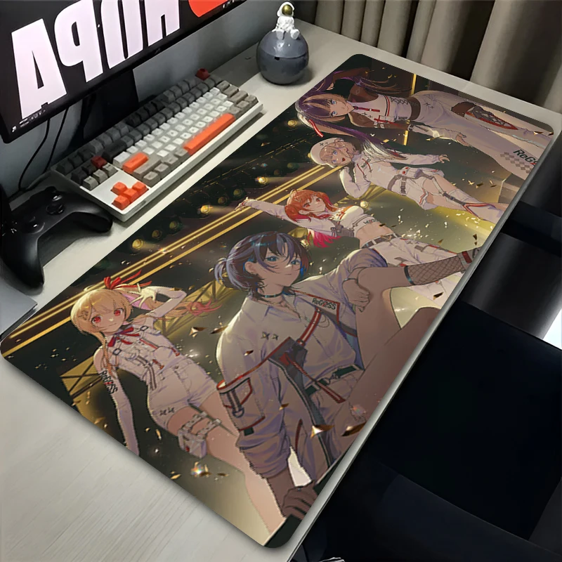 Virtual Idol المطاط ماوس حصيرة Vtuber J Kufuutei Raden أنيمي HD Priting Playmat مكتب لعبة الإبداعية أبيض وأسود حصيرة مكتبية