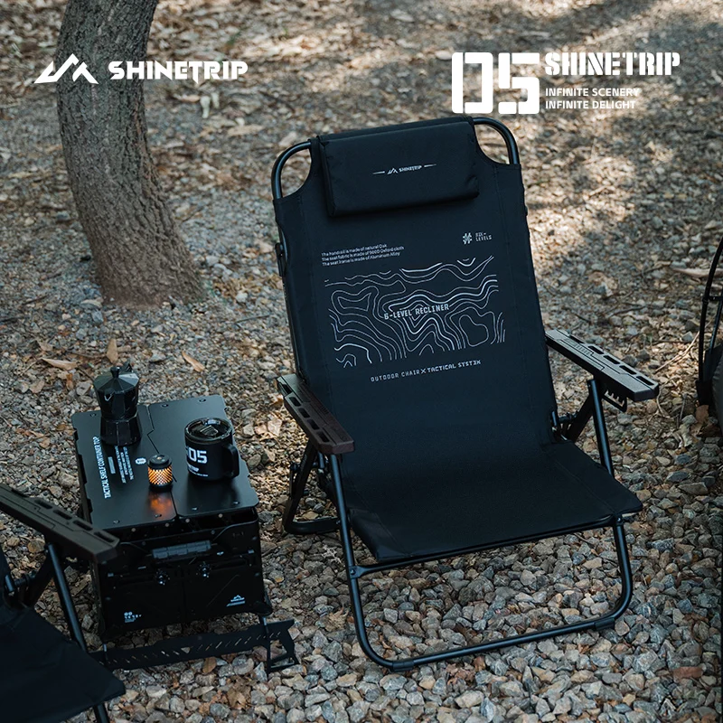Outdoor Folding Camping Chair ShineTrip 6‑Position Adjustable