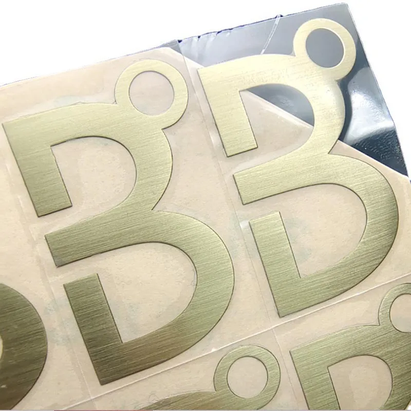 50Pcs A lot Custom Transfer Sticker 3D Gold Metal logo Personalized DTF print Crystal label Waterproof decal foil hollow UV DIY