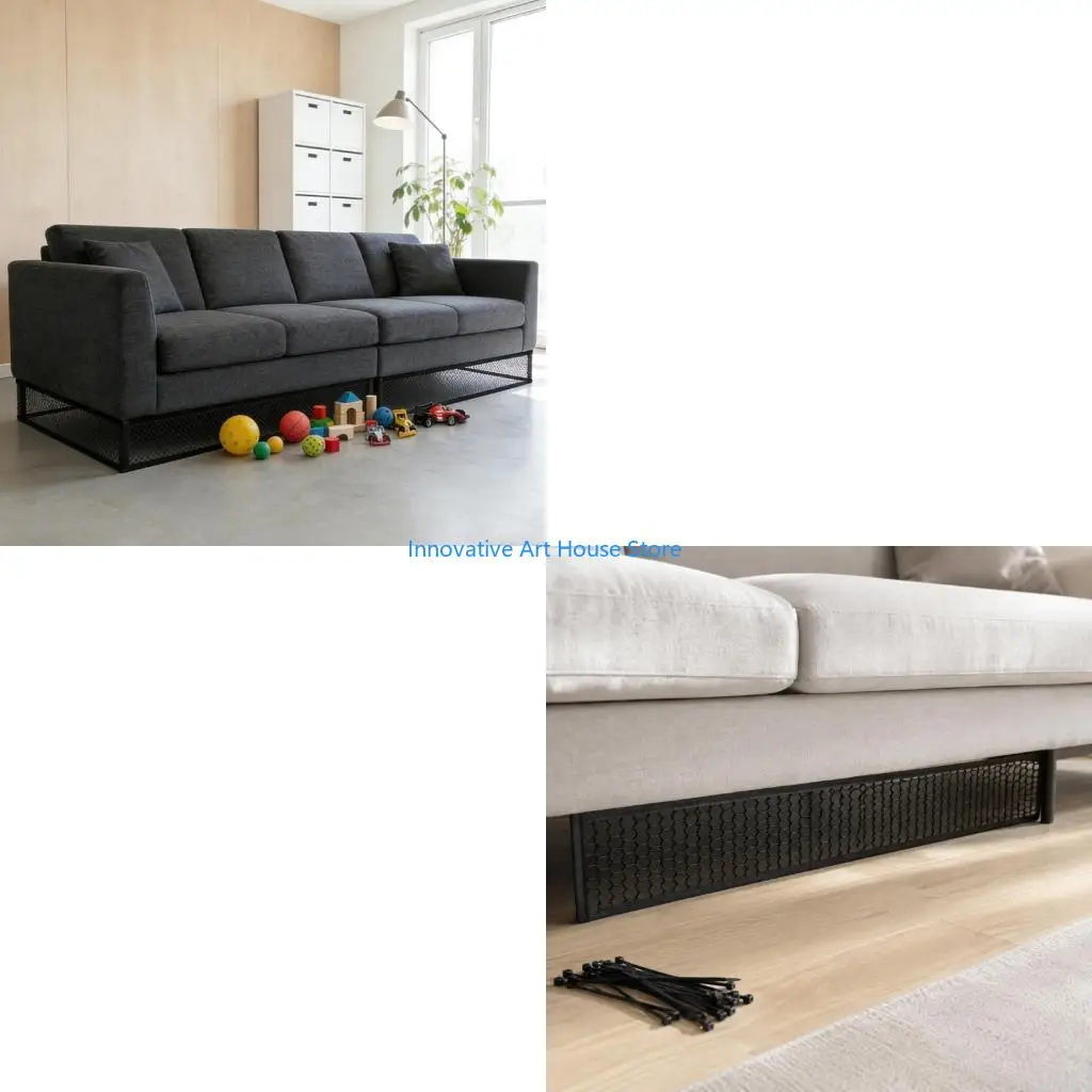 E1PC Under Couch Blocker Under-Furniture Pet Barrier for Cats Dogs Beneath Sofas