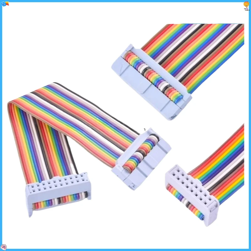 40P GPIO Ribbon Cable FC to DC3 2.54mm Pitch IDC Color Flat Cable for LED Screen JTAG Download Line Various Lengths 10cm to 100c