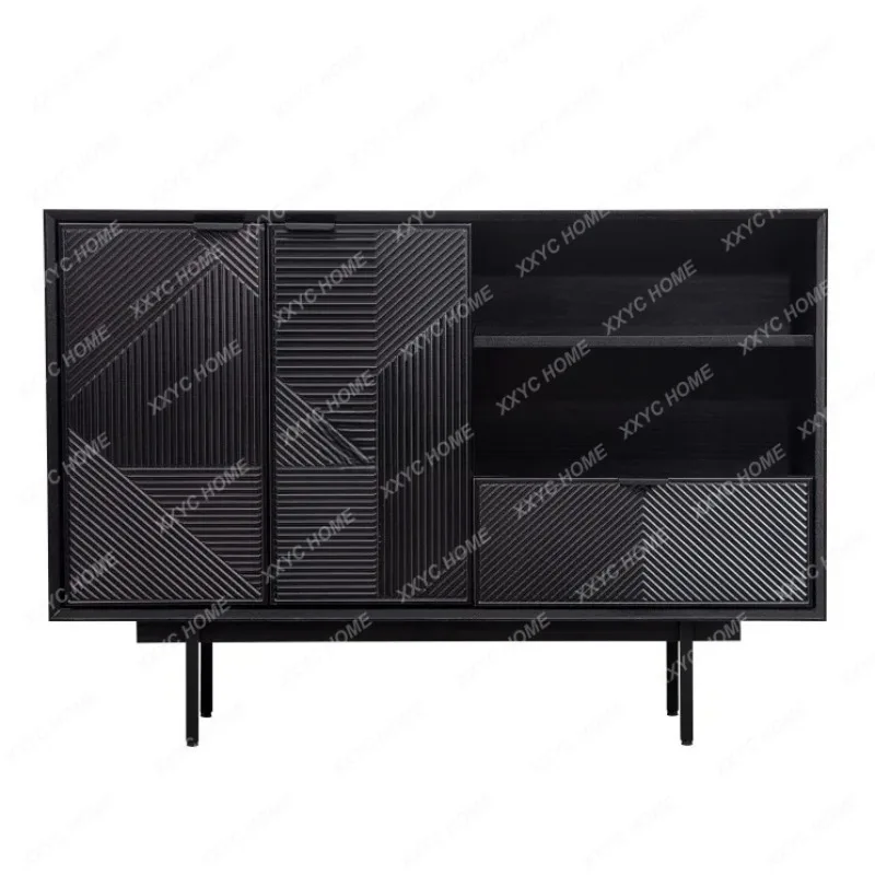 side cabinet black paint locker household