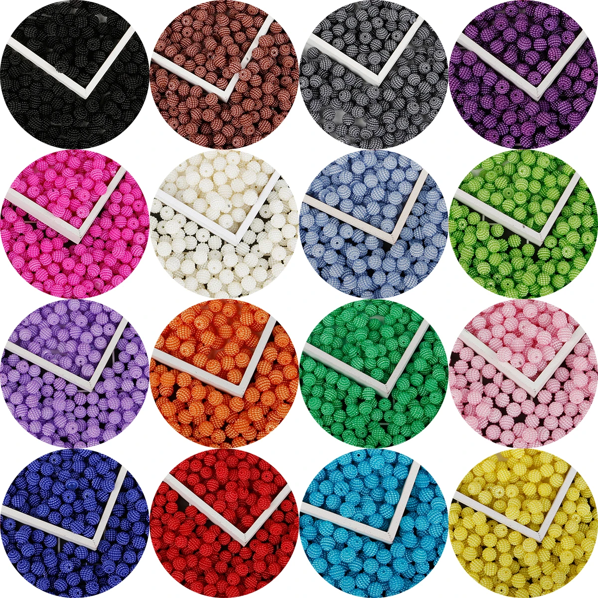 50pc 10mm Colorful ABS Imitation Pearl Bayberry Beads Round Loose Spacer Beads Jewelry Making DIY Bracelet Necklace Accessorie