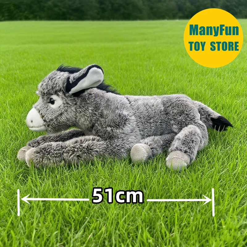Donkey Plush Toy Lifelike Grey Donkey Stuffed Animal Realistic Wild Donkey Plushie Mule Simulation Soft Doll Lovers