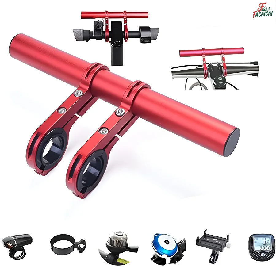 

Universal Aluminum Alloy Bike Handlebar Extender - Headlight Horn Flashlight Mount Bracket for Mountain/Road Bicycles & Scooters