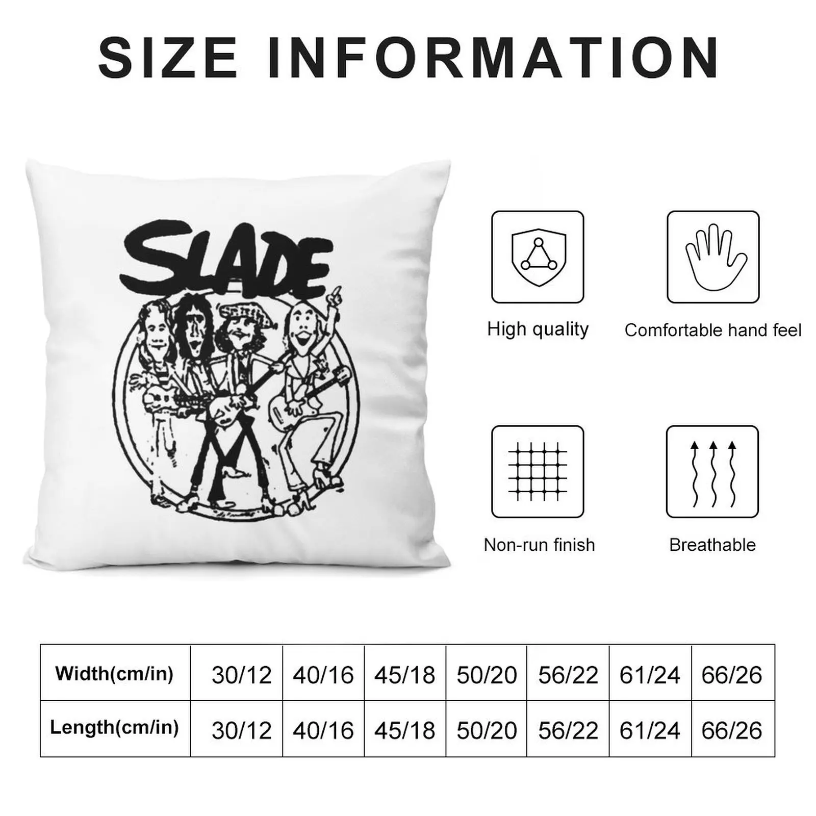 Slade Glam Rock Throw Pillow Decorative Sofa Cushion Sofa Covers Luxury Pillow Case pillow