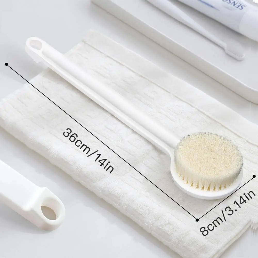 

Long Handle Bath Brush Soft Bristle Body Brush Plastic Back Brush Shower Massage Brush Bathroom Exfoliating Body Brush 1pcs