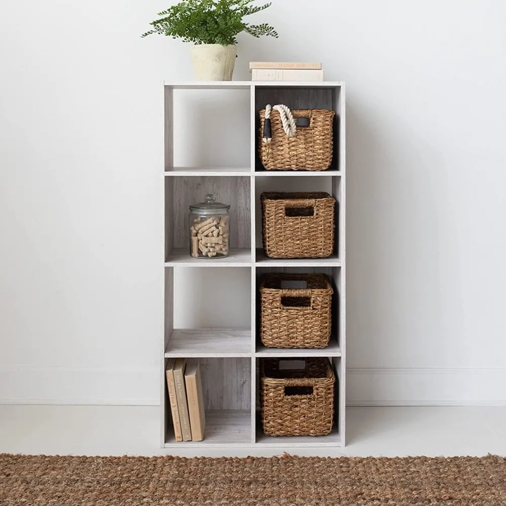 Paxberry Coastal 8 Cube Storage Organizer or Bookcase, Whitewash