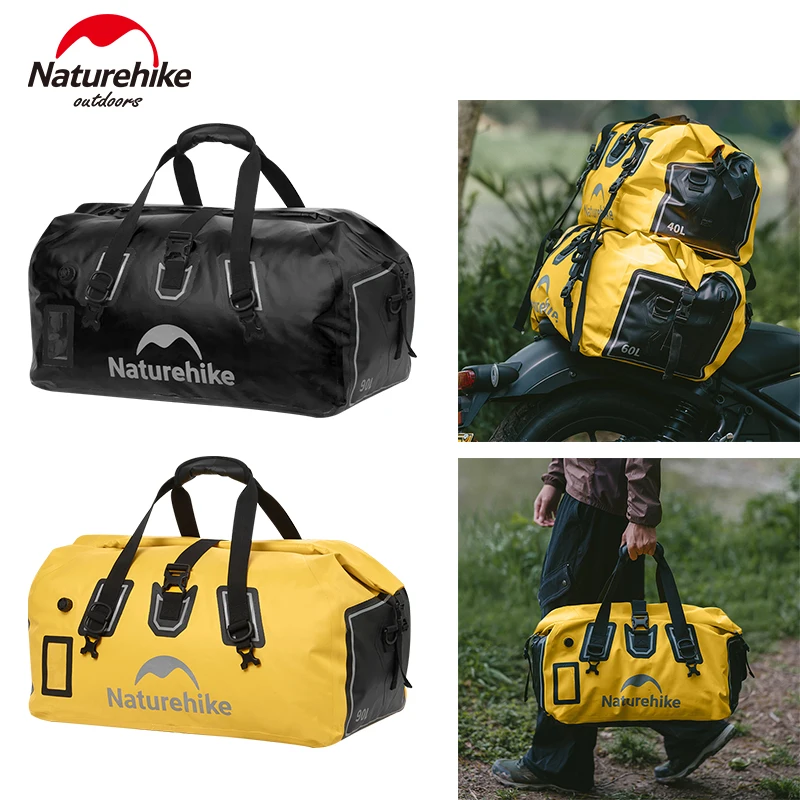 Naturehike Outdoor Storage Bag 40L 60L 90L Large Capacity Motorcycle Tail Bag Camping Travel Luggage Carrier Swimming Handbag