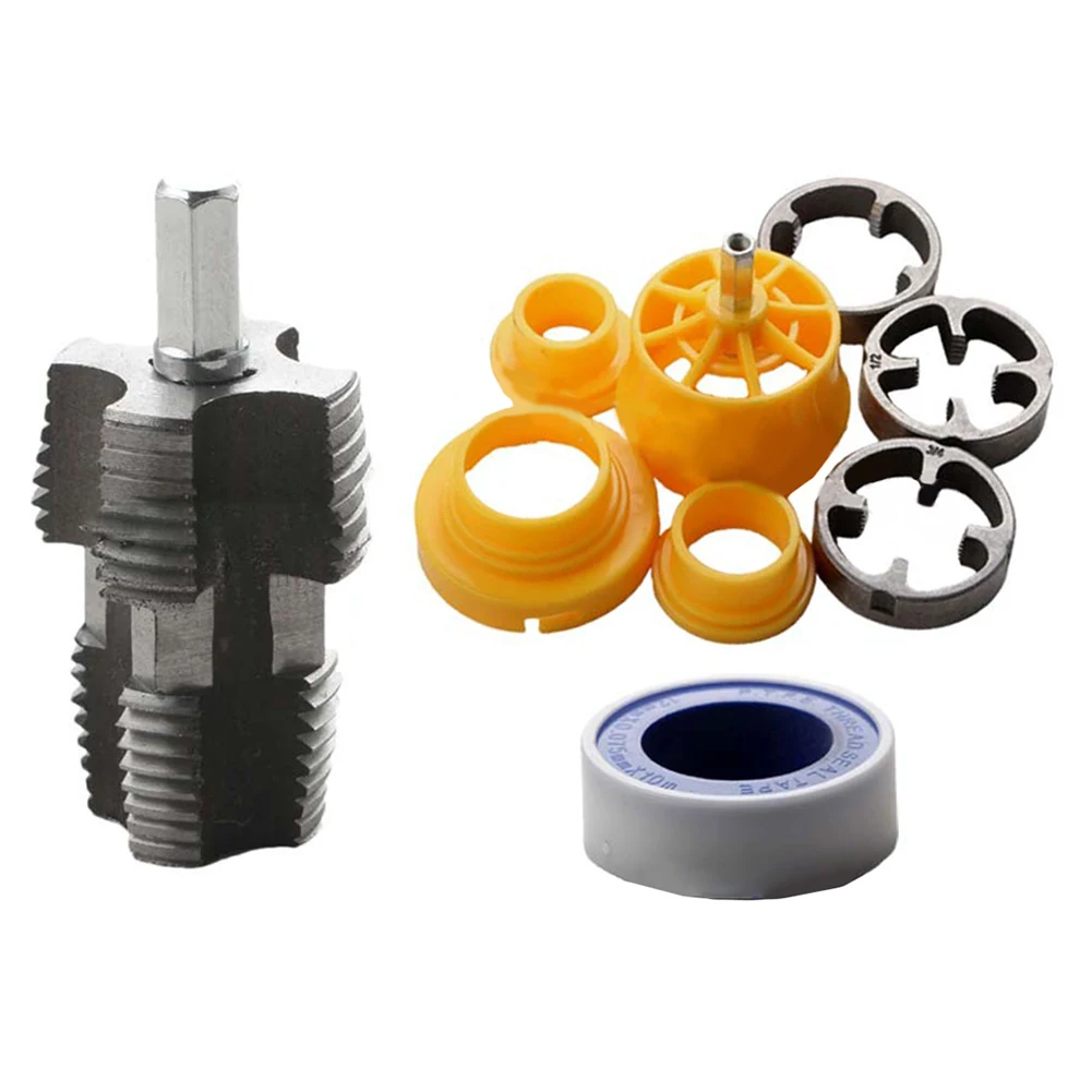 Electric Pipe Threader Internal Thread Cutter Easy To Use Design Electric Drill Compatible Drill Yellow, Silver