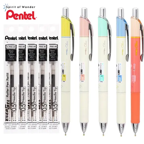 1+5 st. Japan Pentel ENERGEL gelpenna Clena BLN75L randig snabbtorkande röd svart skrift signatur 0,5 mm kawaii skolmaterial 10 best sales pentelpenna - №1