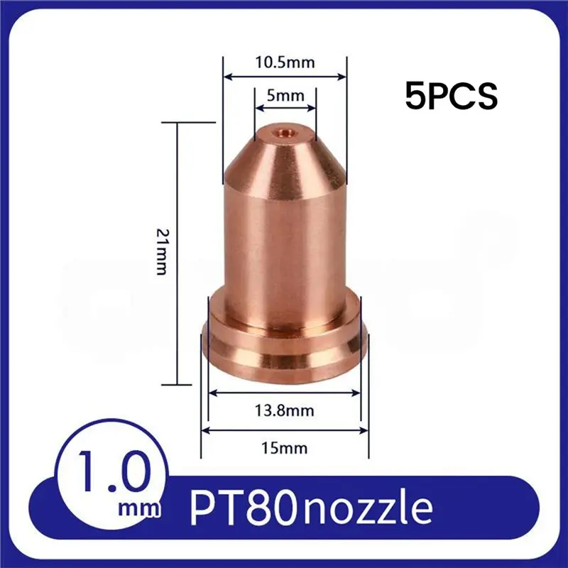 [NEWA08R】 Plasma Cutter Torch 20PCS PT80 Consumables Kit Nozzle Featuring Nosing 1.0Mm 1/1.1Mm 1.2Mm/1.3Mm