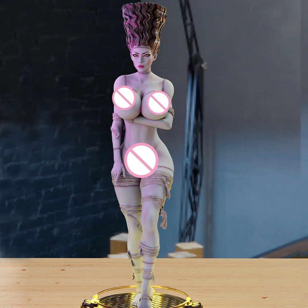 Modelo impreso en 3d de la novia Frankenstein, Kit de figura de resina sin pintar, garaje en miniatura Nsfw, Kits Gk, Juguetes Diy sin montar, 1/24