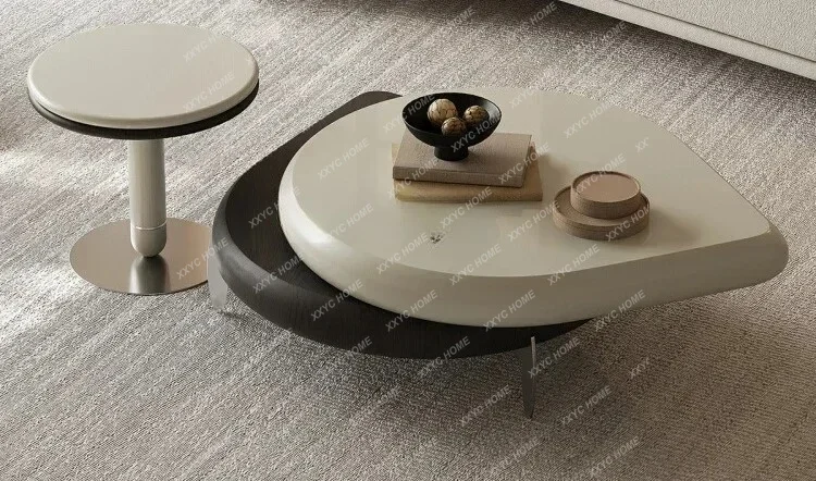 XX Great discounts  minimalist rotating coffee table combination special-shaped living room home light luxury high