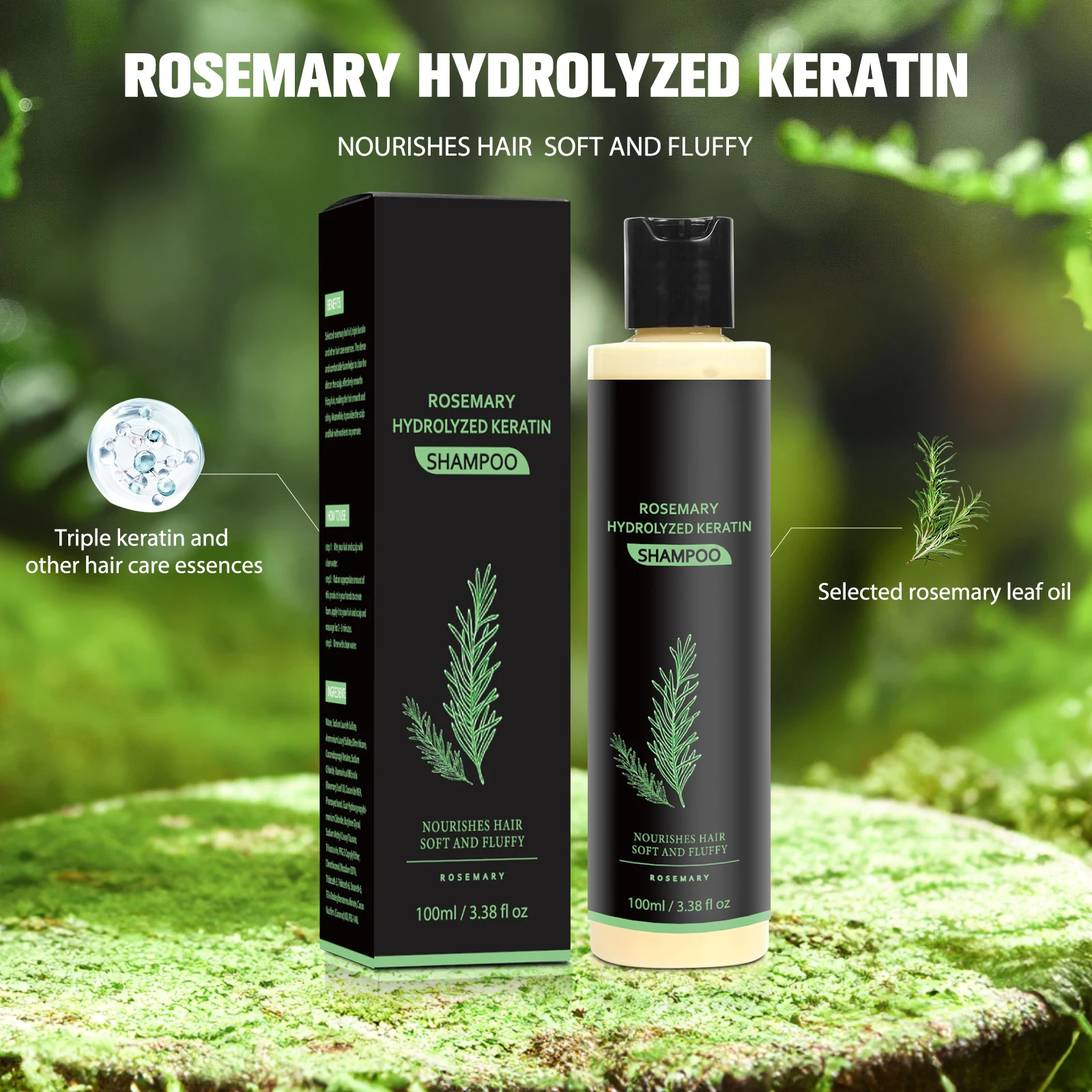 إكليل الجبل مكافحة الصلع إعادة نمو الشعر المغذي العميق إصلاح سبليت ينتهي الشعر مهدئا فروة الرأس مكافحة القشرة شامبو نمو الشعر #6